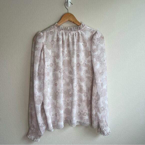 NEW Wilfred Santiago Blouse in White/Light Birch L - Picture 5 of 7